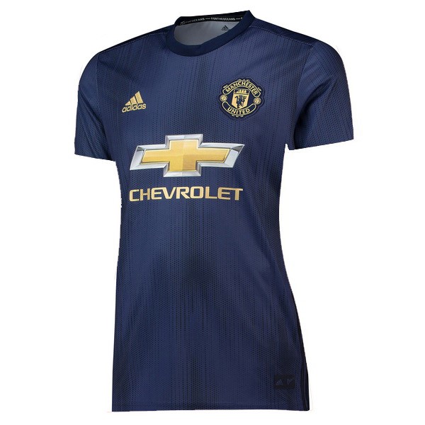 Camiseta Manchester United Replica Tercera Ropa Mujer 2018/19 Azul